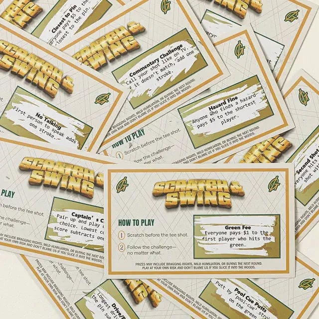 ⛳🏌️‍♂️ Scratch & Swing – The Ultimate Scratch-Off Golf Card Game (3 Decks / 57 Challenges)