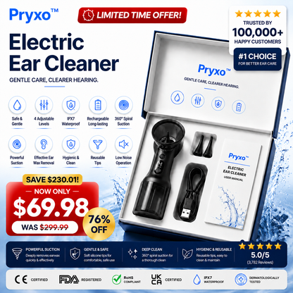 🔥 Today Only! ⚡Pryxo™ Electric Ear Cleaner — Keep Your Ears Clean & Hear Every Sound Clearly 👨‍👩‍👧‍👦