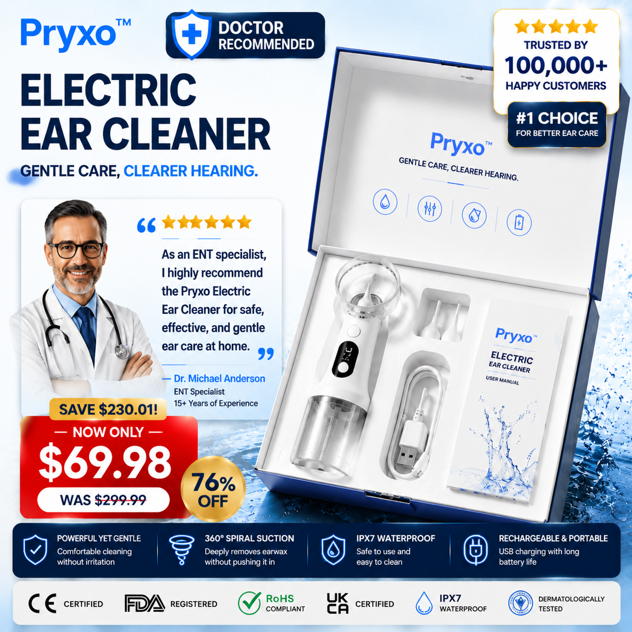 🔥 Today Only! ⚡Pryxo™ Electric Ear Cleaner — Keep Your Ears Clean & Hear Every Sound Clearly 👨‍👩‍👧‍👦
